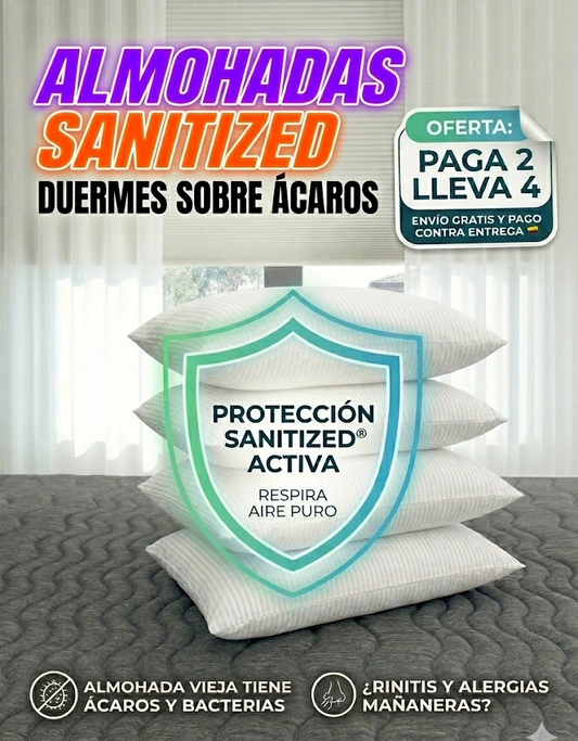 Set x4 almohadas hoteleras con tratamiento Sanitized y fibras siliconadas - Frontera Mandala