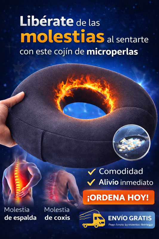 Cojin dona ergonomico con microperlas para postura y hemorroides en oficina - Frontera Mandala
